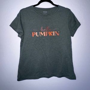 SHEIN Fall “Hello Pumpkin” Tshirt Green LG